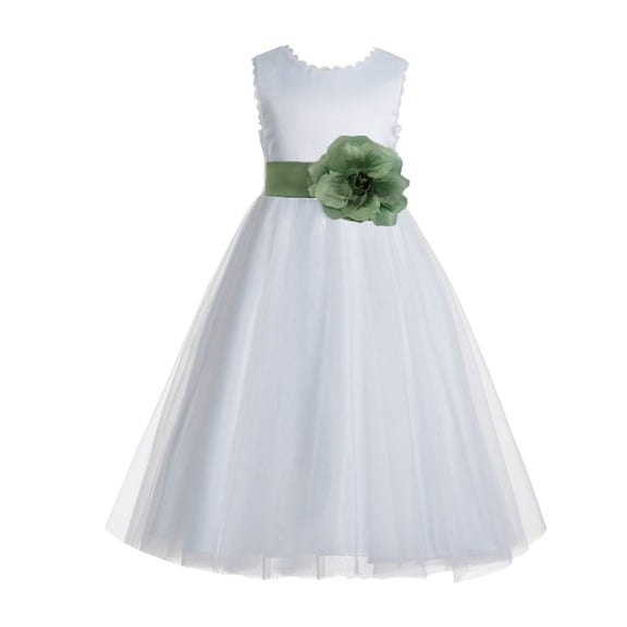 Ekidsbridal V-Back Lace Edge Ivory Flower Girl Dresses Baptism Birthday Ballroom Gown Communion 183T 10