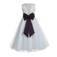thumbnail image 1 of Ekidsbridal V-Back Lace Edge Ivory Flower Girl Dresses Baptism Birthday Ballroom Gown Communion 183T 12, 1 of 2