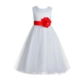 thumbnail image 1 of Ekidsbridal V-Back Lace Edge Ivory Flower Girl Dresses Baptism Birthday Ballroom Gown Communion 183T 12, 1 of 2