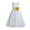 thumbnail image 1 of Ekidsbridal V-Back Lace Edge Ivory Flower Girl Dresses Baptism Birthday Ballroom Gown Communion 183T 8, 1 of 2
