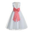 thumbnail image 1 of Ekidsbridal V-Back Lace Edge White Flower Girl Dresses Father Daughter Dance Recital Gown for Toddlers 183T 10, 1 of 3