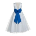 thumbnail image 1 of Ekidsbridal V-Back Lace Edge White Flower Girl Dresses Father Daughter Dance Recital Gown for Toddlers 183T 6, 1 of 3