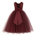 thumbnail image 1 of Ekidsbridal V-Back Satin Tulle Flower Girl Dress for Wedding Guest Junior Bridesmaid Pageant Gown 219T 10, 1 of 3