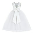 thumbnail image 1 of Ekidsbridal V-Back Satin Tulle Flower Girl Dress for Wedding Guest Junior Bridesmaid Pageant Gown 219T 10, 1 of 3