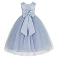 thumbnail image 1 of Ekidsbridal V-Back Satin Tulle Flower Girl Dress for Wedding Guest Junior Bridesmaid Pageant Gown 219T 12, 1 of 3