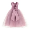 thumbnail image 1 of Ekidsbridal V-Back Satin Tulle Flower Girl Dress for Wedding Guest Junior Bridesmaid Pageant Gown 219T 2, 1 of 3