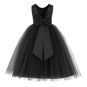 Ekidsbridal V-Back Satin Tulle Flower Girl Dress for Wedding Guest Junior Bridesmaid Pageant Gown 219T 4