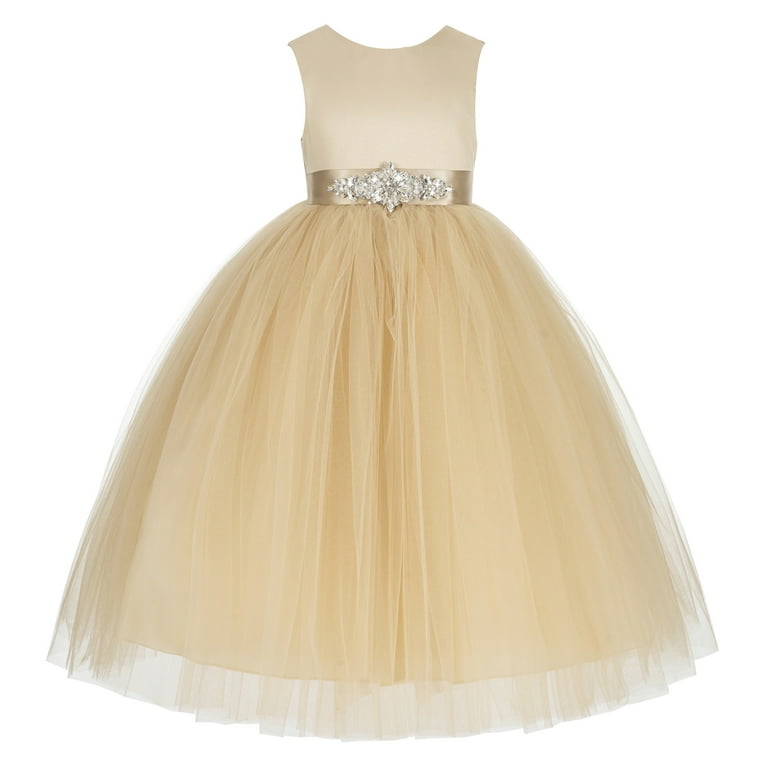 Ekidsbridal V Back Satin Tulle Flower Girl Dresses Ceremonial Gown Pageant Ballroom Dance 219R5 12