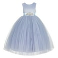 thumbnail image 1 of Ekidsbridal V-Back Satin Tulle Flower Girl Dresses Ceremonial Gown Pageant Ballroom Dance 219R5 2, 1 of 3