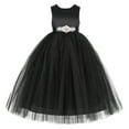 thumbnail image 1 of Ekidsbridal V-Back Satin Tulle Flower Girl Dresses Ceremonial Gown Pageant Ballroom Dance 219R5 4, 1 of 3