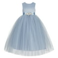 thumbnail image 1 of Ekidsbridal V-Back Satin Tulle Flower Girl Dresses Communion Baptism Christening Gown 219R5 10, 1 of 3