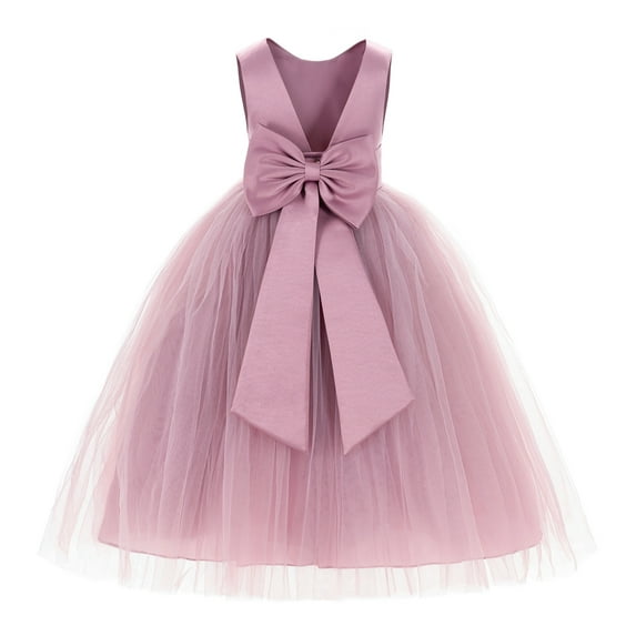 Ekidsbridal V-Back Satin Tulle Flower Girl Dresses Pretty Princess Gown Communion Baptism 219T 6