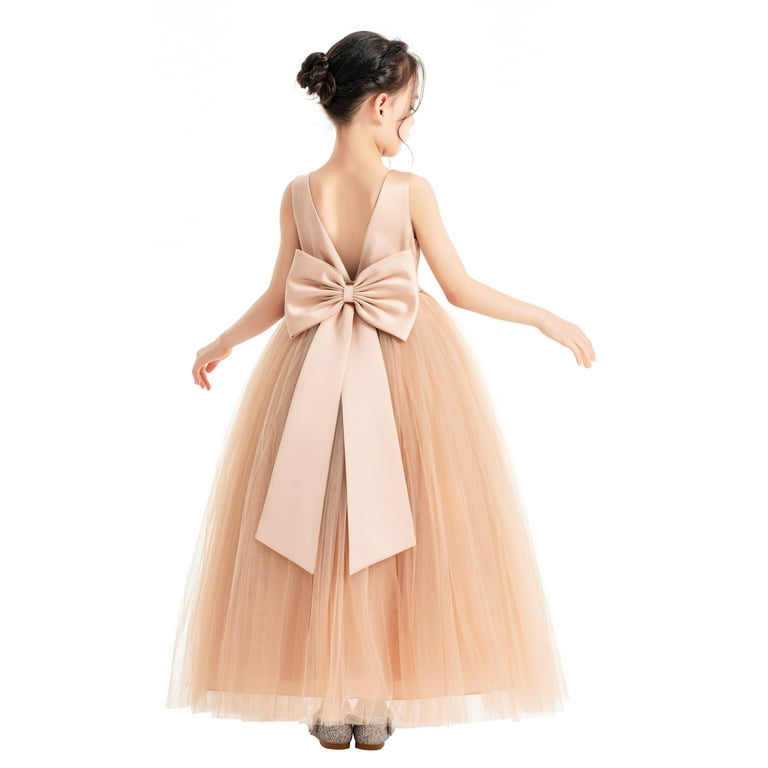 Lovely V-neck Satin Top Tulle Flower Girl Dresses Lovely V-neck Satin Top Tulle Flower Girl Dresses