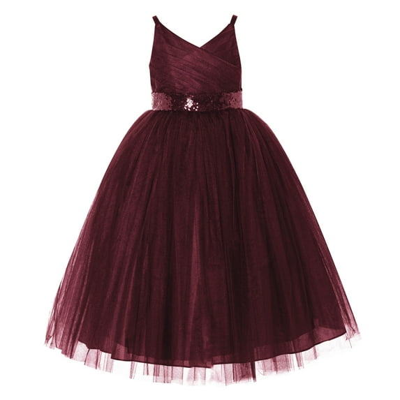 Ekidsbridal V-Neck Tulle Flower Girl Dresses for Wedding Toddler Junior Bridesmaid 218 6
