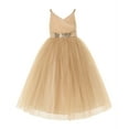 thumbnail image 1 of Ekidsbridal V-Neck Tulle Flower Girl Dress for Communion Baptism Formal Gown 218 8, 1 of 3