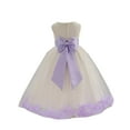 thumbnail image 1 of Ekidsbridal Wedding Pageant Rose Petals Ivory Tulle Flower Girl Dress Junior Bridesmaid Summer Easter Communion 302T 16, 1 of 3