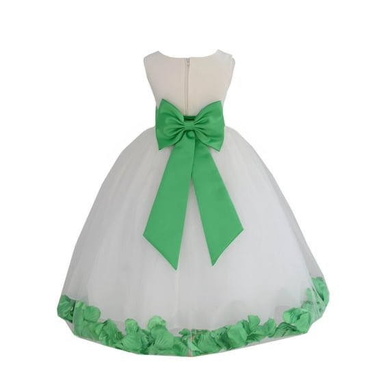 Ekidsbridal Wedding Pageant Rose Petals Ivory Tulle Flower Girl Dress Junior Bridesmaid Summer Easter Communion 302T 4