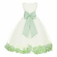 thumbnail image 1 of Ekidsbridal Satin Ivory Apple Green Tulle Rose Petal Flower Girl Dress Christmas Party Bridesmaid Holiday Wedding Pageant Birthday 302T M, 1 of 3