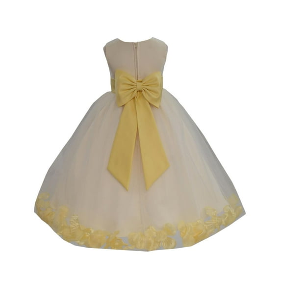 Ekidsbridal Wedding Pageant Rose Petals Ivory Tulle Flower Girl Dress Junior Bridesmaid Summer Easter Communion 302T S