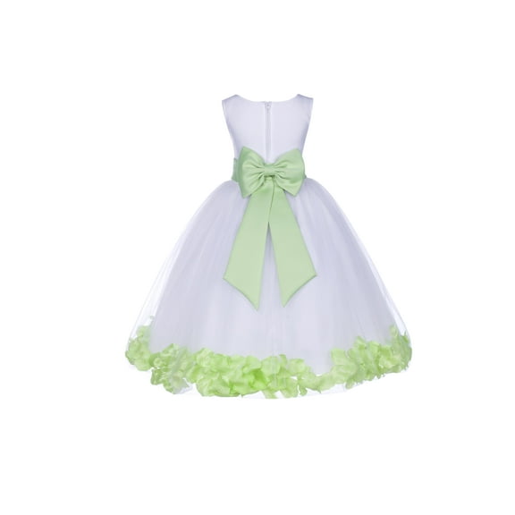 Ekidsbridal Wedding Pageant White Apple Green Tulle Flower Girl Dress for Toddlers Junior Bridesmaid Gown Pretty Princess 302T 6