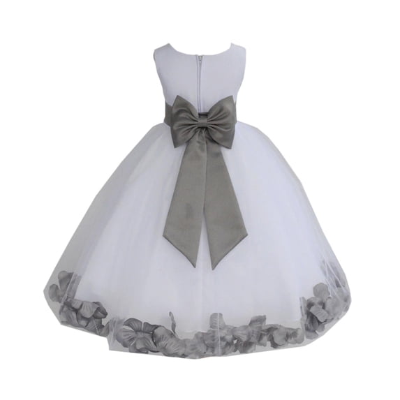 Ekidsbridal Wedding Pageant Rose Petals White Tulle Flower Girl Dress Toddler Special Occasion 302T 10