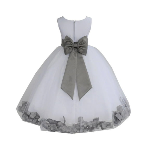 Ekidsbridal Wedding Pageant Rose Petals White Tulle Flower Girl Dress Toddler Special Occasion 302T 14