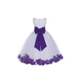 thumbnail image 1 of Ekidsbridal Wedding Pageant Rose Petals White Tulle Flower Girl Dress Toddler Special Occasion 302T 14, 1 of 3