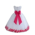 thumbnail image 1 of Ekidsbridal Wedding Pageant Rose Petals White Tulle Flower Girl Dress Toddler Special Occasion 302T 16, 1 of 3