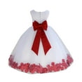 thumbnail image 1 of Ekidsbridal Wedding Pageant Rose Petals White Tulle Flower Girl Dress Toddler Special Occasion 302T 2, 1 of 3