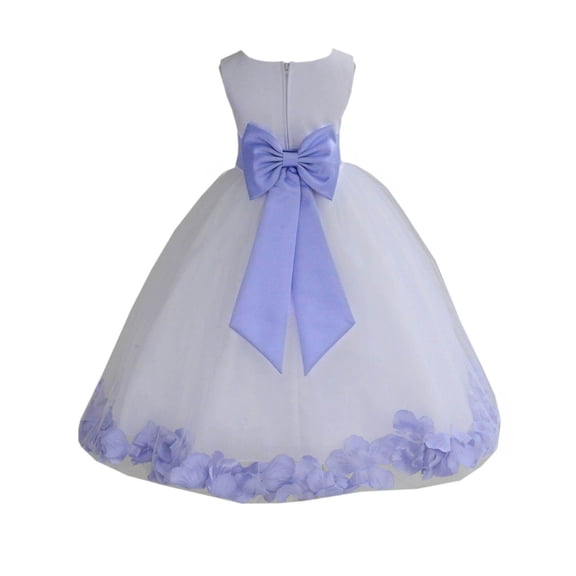 Ekidsbridal Wedding Pageant Rose Petals White Tulle Flower Girl Dress Toddler Special Occasion 302T 4