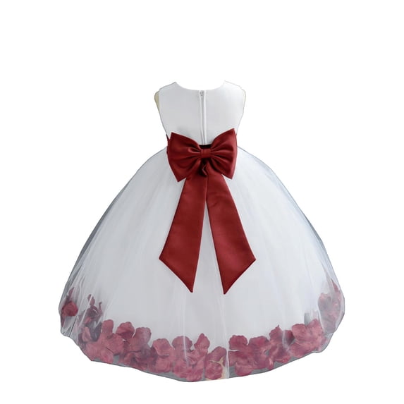 Ekidsbridal Wedding Pageant Rose Petals White Tulle Flower Girl Dress Toddler Special Occasion 302T 6