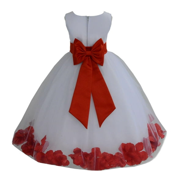 Ekidsbridal Wedding Pageant Rose Petals White Tulle Flower Girl Dress Toddler Special Occasion 302T 8