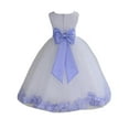 thumbnail image 1 of Ekidsbridal Wedding Pageant Rose Petals White Tulle Flower Girl Dress Toddler Special Occasion 302T M, 1 of 3