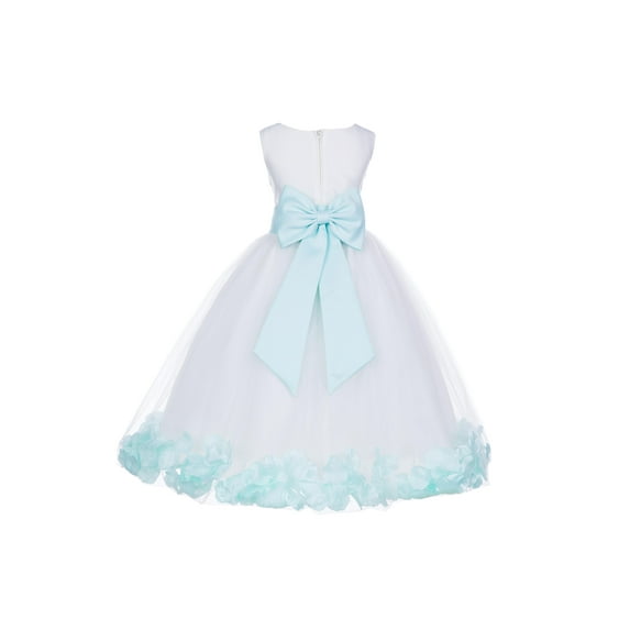 Ekidsbridal Wedding Pageant Rose Petals White Tulle Flower Girl Dress Toddler Special Occasion 302T S