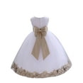 thumbnail image 1 of Ekidsbridal Wedding Pageant Rose Petals White Tulle Junior Bridesmaid Toddler Dress Summer Easter Dress First Communion Girls Clothing Holiday Recital Dress Princess 302T size 2 Flower Girl Dress, 1 of 3