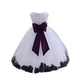 thumbnail image 1 of Ekidsbridal Wedding Pageant Rose Petals White Tulle Junior Bridesmaid Toddler Dress Summer Easter Dress First Communion Girls Clothing Holiday Recital Dress Princess 302T 12-18m Flower Girl Dress, 1 of 3