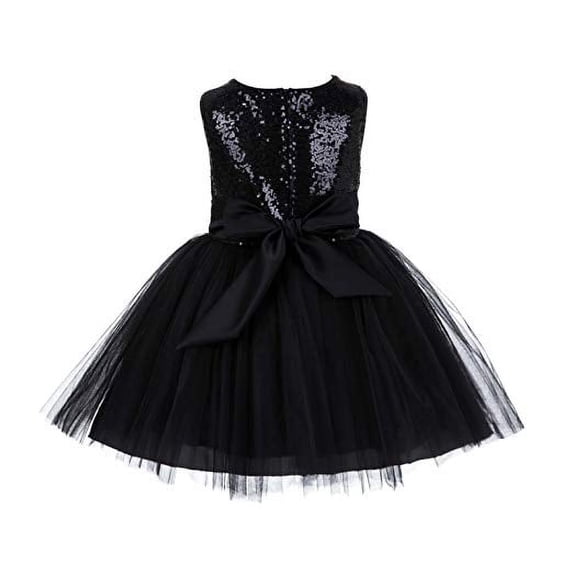 Ekidsbridal Wedding Pageant Sparkling Sequins Mesh Flower Girl Dress Ballroom Gown for Toddlers Birthday Party 124 S