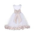 thumbnail image 1 of Ekidsbridal Wedding Pageant White Blush Pink Tulle Flower Girl Dress for Toddlers Junior Bridesmaid Gown Pretty Princess 302T M, 1 of 3