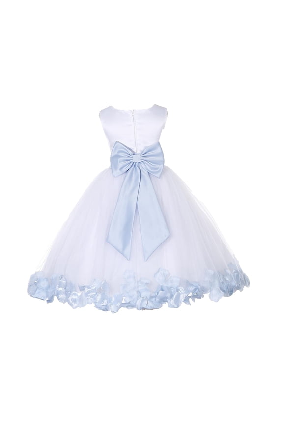 Wedding Pageant White Ice Blue Tulle Flower Girl Dress for Toddlers Junior Bridesmaid Gown Pretty Princess 302T 12