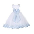 thumbnail image 1 of Ekidsbridal Wedding Pageant White Ice Blue Tulle Flower Girl Dress for Toddlers Junior Bridesmaid Gown Pretty Princess 302T 4, 1 of 3