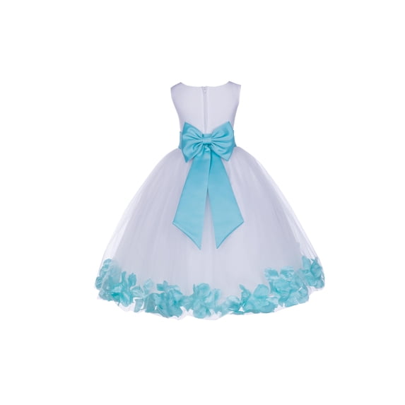 Ekidsbridal Wedding Pageant White Spa Tulle Flower Girl Dress for Toddlers Junior Bridesmaid Gown Pretty Princess 302T S