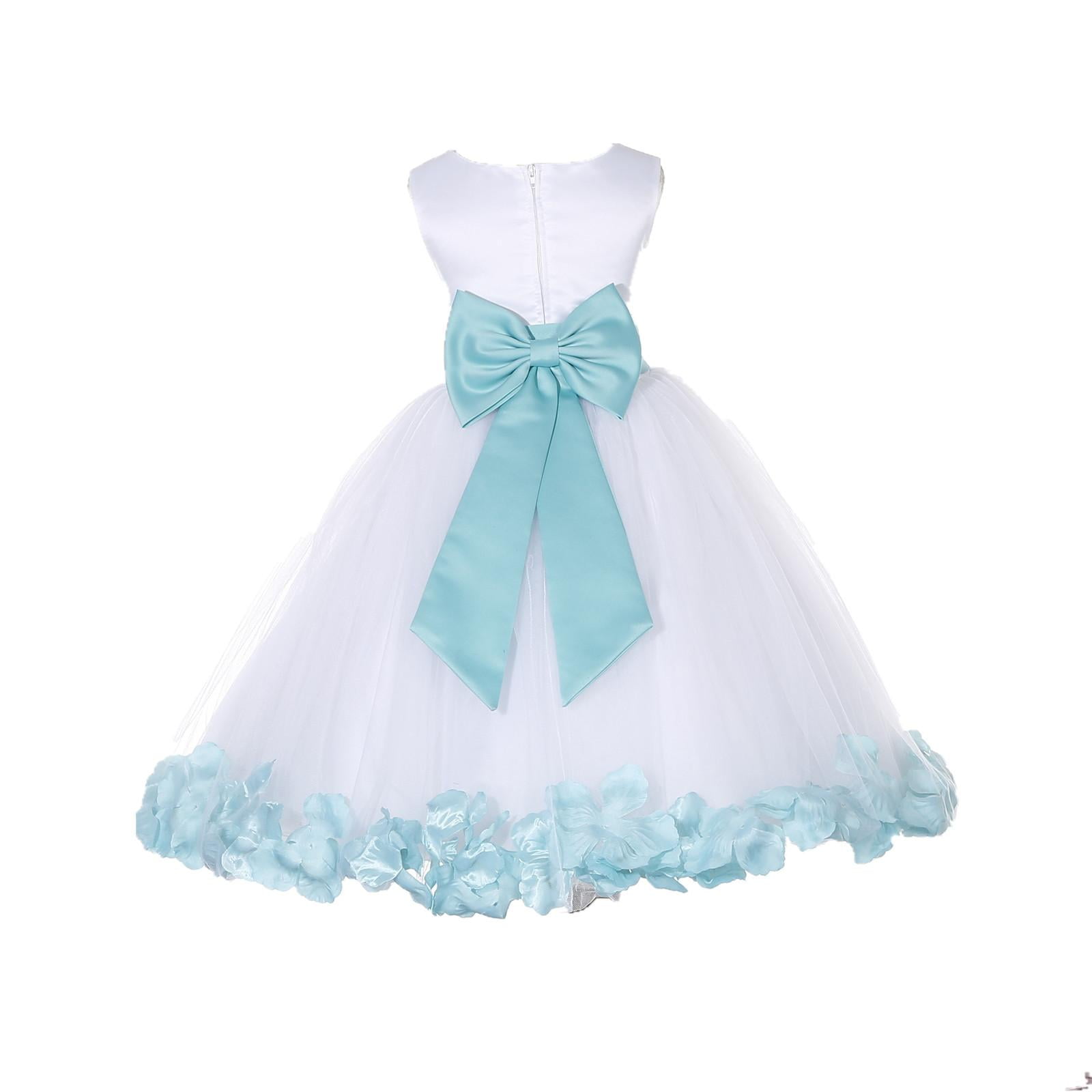 Ekidsbridal Wedding Pageant White Tiffany Tulle Flower Girl Dress for  Toddlers Junior Bridesmaid Gown Pretty Princess 302T 6 - Walmart.com