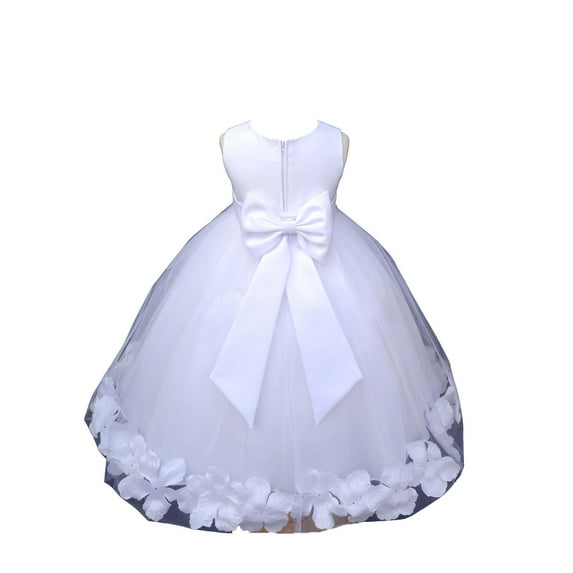 Ekidsbridal Wedding Pageant White Tulle Flower Girl Dress for Toddlers Junior Bridesmaid Gown Pretty Princess 302T 16