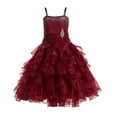 thumbnail image 1 of Ekidsbridal Wedding Satin Ruffles Organza Flower Girl Dress Elegant Pageant Birthday Junior Bridesmaid Pretty Princess 164S 16, 1 of 2