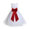 thumbnail image 1 of Ekidsbridal White Apple Red Tulle Rattail Edge Flower Girl Dress Christening Formal Evening Gown for Photoshoots 829T S, 1 of 3