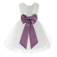 thumbnail image 1 of Ekidsbridal White Backless Lace V-Back Formal Photoshoot Dresses for Flower Girls Toddlers Dance Recital 206T 10, 1 of 2