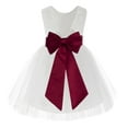 thumbnail image 1 of Ekidsbridal White Backless Lace V-Back Formal Photoshoot Dresses for Flower Girls Toddlers Dance Recital 206T 4, 1 of 3