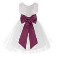thumbnail image 1 of Ekidsbridal White Backless Lace V-Back Formal Photoshoot Dresses for Flower Girls Toddlers Dance Recital 206T 6, 1 of 2