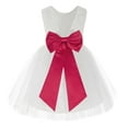 thumbnail image 1 of Ekidsbridal White Backless Lace V-Back Formal Photoshoot Dresses for Flower Girls Toddlers Dance Recital 206T 8, 1 of 2