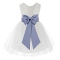 thumbnail image 1 of Ekidsbridal White Backless Lace V-Back Formal Photoshoot Dresses for Flower Girls Toddlers Dance Recital 206T 8, 1 of 2